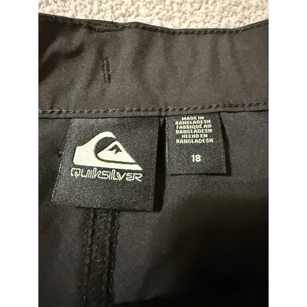 Quicksilver Black Youth Chino Athletic Classic Hybrid Shorts Size 18 New